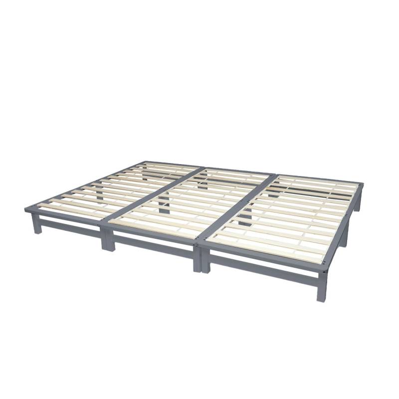 Homestyle4u Familienbett XXL 270 x 200 cm in Grau mit Lattenrost 2273 von Homestyle4u