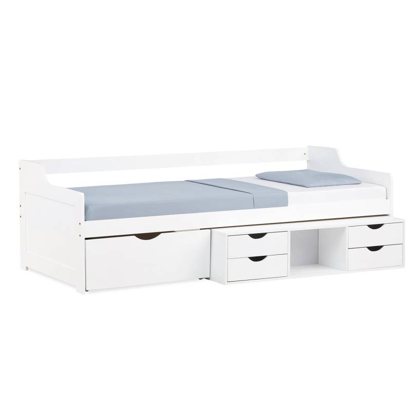 Homestyle4u Funktionsbett 90 x 200 cm in Weiß mit Lattenrost 1422 von Homestyle4u