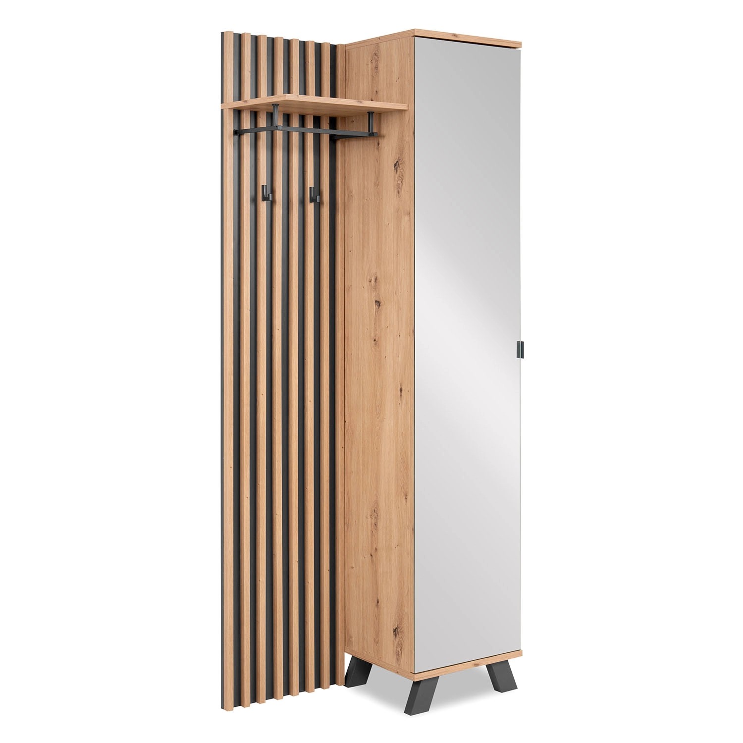 Homestyle4u Garderobe Flurgarderobe mit Spiegel Flurmöbel Garderobenpaneel von Homestyle4u