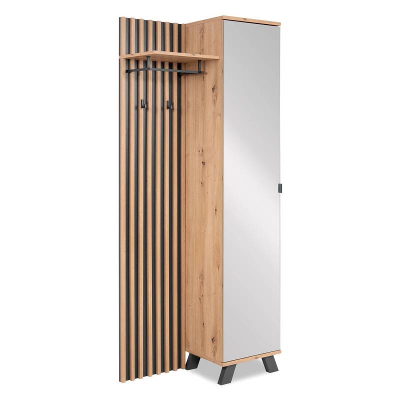 Homestyle4u Garderobe Flurgarderobe mit Spiegel Flurmöbel Garderobenpaneel von Homestyle4u