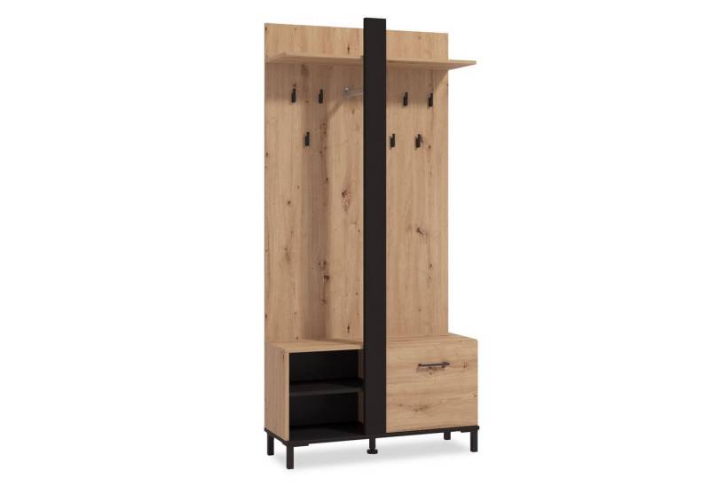 Homestyle4u Garderoben-Set Garderobe Flurgarderobe Flurmöbel Holz, (1-St) von Homestyle4u