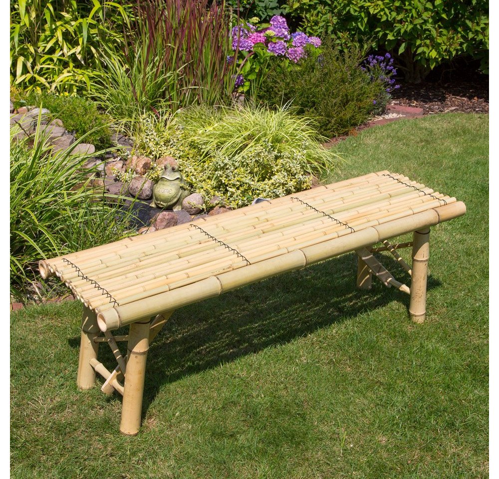 Homestyle4u Gartenbank Sitzbank Bank Bambusbank natur Bambus Holzbank von Homestyle4u