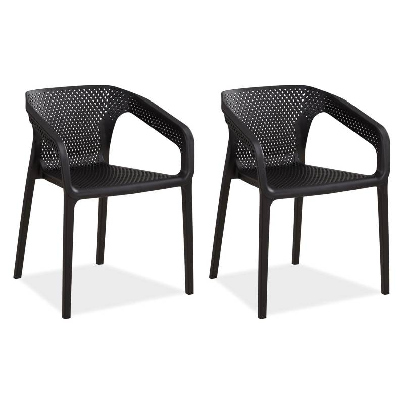 Homestyle4u Gartenstuhl 2er Set in Schwarz 2682 von Homestyle4u