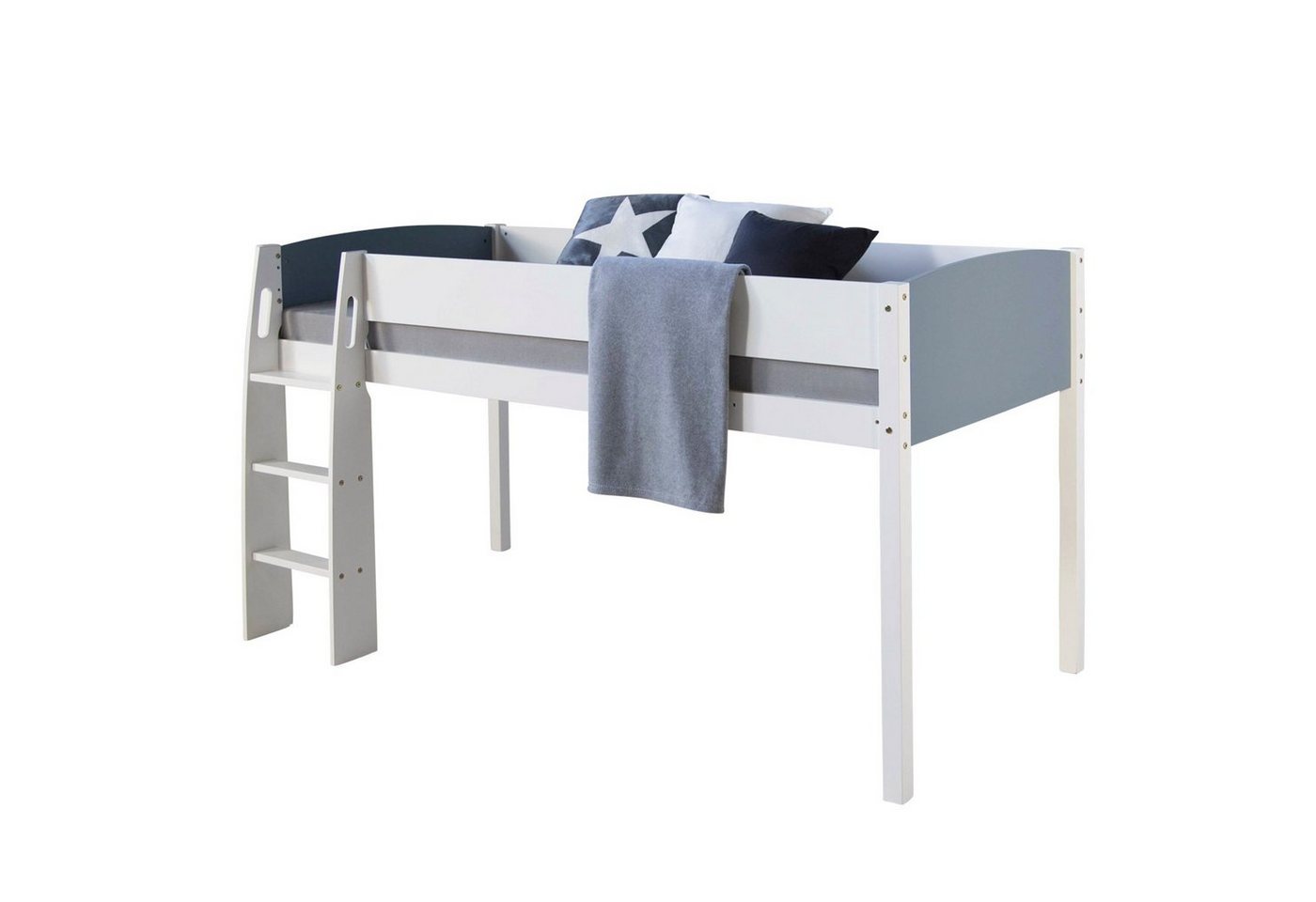 Homestyle4u Hochbett Spielbett Kinderbett 90x200 massiv von Homestyle4u