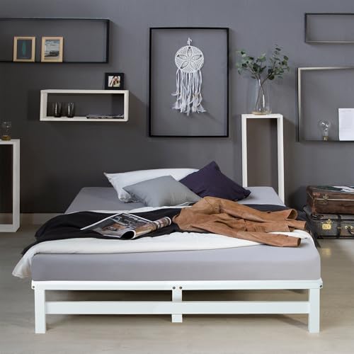 Homestyle4u Holzbett 140x200 Weiß Doppelbett mit Matratze Lattenrost Bett Bettgestell Kiefer Massivholzbett Palettenbett Homestyle4u Holzbett 140x200 Weiß Doppelbett mit Matratze Lattenrost Bett Bettgestell Kiefer Massivholzbett Palettenbett von Homestyle4u