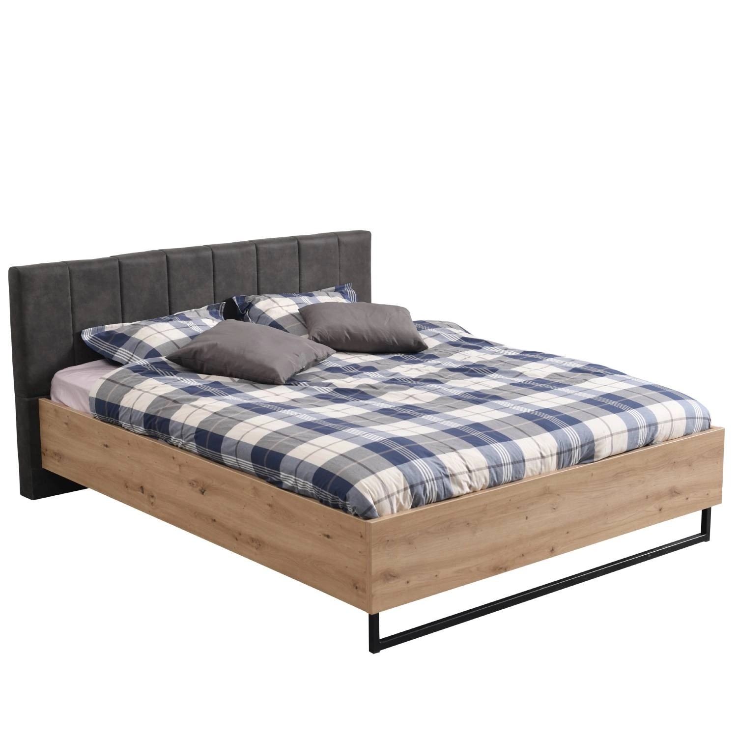 Homestyle4u Holzbett 160x200 Doppelbett mit Lattenrost Kopfteil Grau Homestyle4u Holzbett 160x200 Doppelbett mit Lattenrost Kopfteil Grau von Homestyle4u