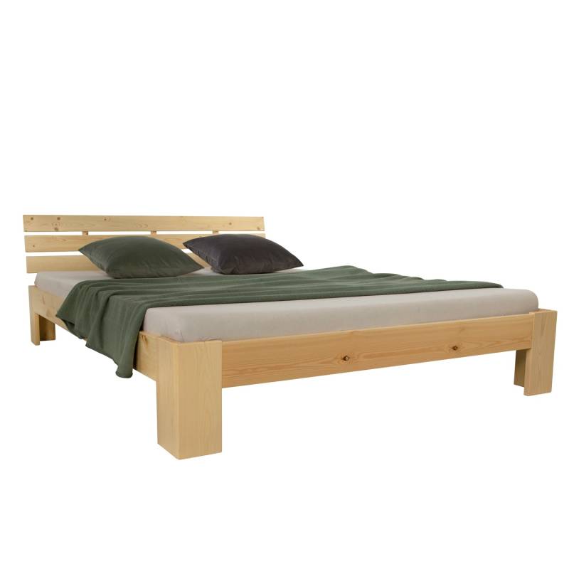 Homestyle4u Holzbett 180 x 200 cm mit Lattenrost in Braun 1839 von Homestyle4u