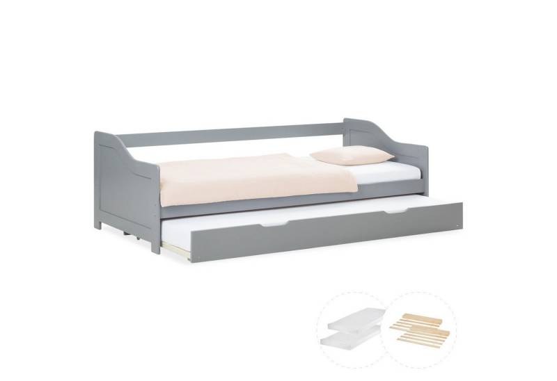 Homestyle4u Ausziehbett 90x200 Gästebett Ausziehbett 2 Liegeflächen Holz Funktionsbett (Komplettset), 2x 90x200, 2 Personen/Kinder, Stauraumbett von Homestyle4u