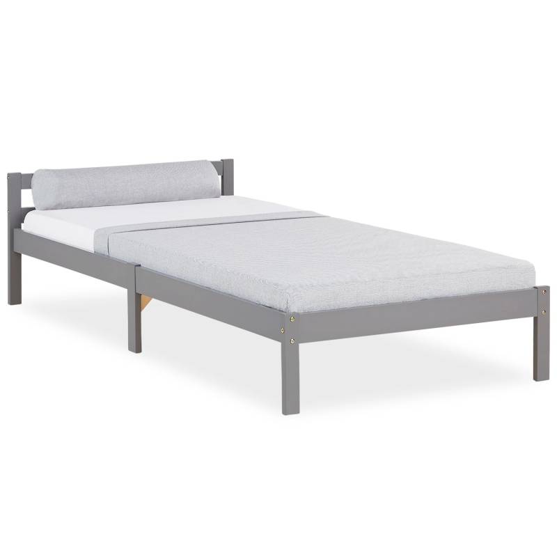 Homestyle4u Holzbett Jugendbett Kinderbett 90x200 Grau Bett von Homestyle4u