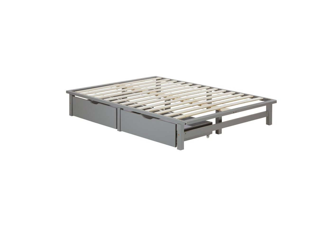 Homestyle4u Palettenbett Palettenbett Holz Kiefer Futonbett Bettgestell Bett mit Stauraum (Set, mit Lattenrost, 2x Bettkasten/Schublade), 140x200, mit Lattenrost von Homestyle4u
