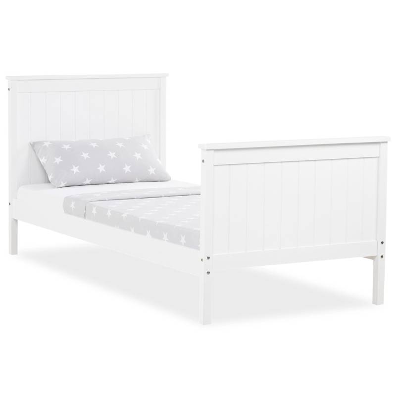 Homestyle4u Jugendbett Holzbett 90 x 200 cm Einzelbett Bettgestell Weiß 1419 von Homestyle4u
