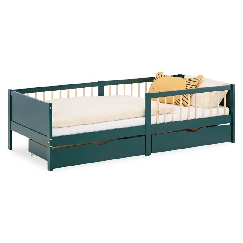 Homestyle4u Kinderbett 90x200 Holzbett mit Rausfallschutz Grün 2912 Homestyle4u Kinderbett 90x200 Holzbett mit Rausfallschutz Grün 2912 von Homestyle4u