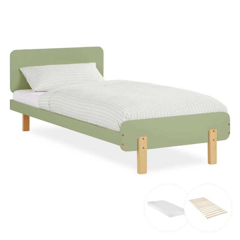 Homestyle4u Kinderbett 90x200 mit Lattenrost und Matratze in Grün 2805 von Homestyle4u