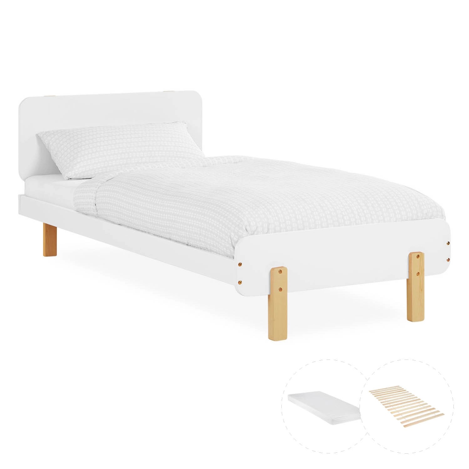 Homestyle4u Kinderbett 90x200 mit Lattenrost und Matratze in Weiß 2804 Homestyle4u Kinderbett 90x200 mit Lattenrost und Matratze in Weiß 2804 von Homestyle4u