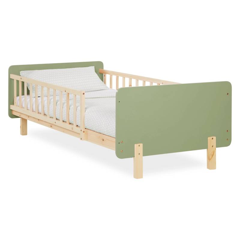 Homestyle4u Kinderbett 90x200 mit Raufallschutz Lattenrost Grün 2605 von Homestyle4u