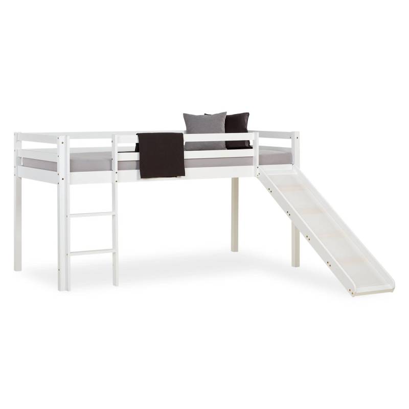 Homestyle4u Kinderbett 90x200 mit Rutsche in Weiß 1434 von Homestyle4u