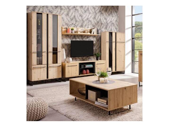 Homestyle4u Highboard Highboard Vitrine Wohnzimmerschrank Schrank Holz Glas Industrial Eiche, braun Homestyle4u Highboard Highboard Vitrine Wohnzimmerschrank Schrank Holz Glas Industrial Eiche, braun von Homestyle4u