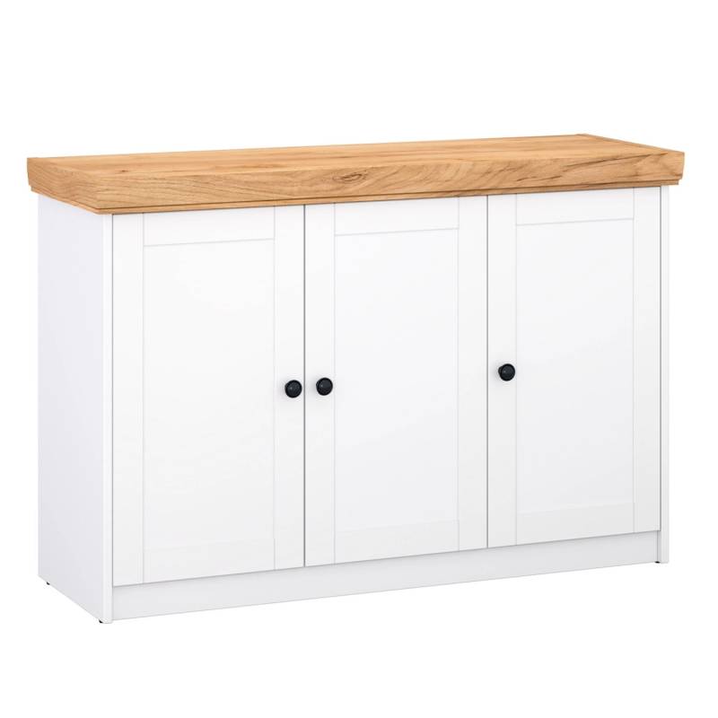 Homestyle4u Kommode Sideboard Eiche Matt Weiß Holz Massiv Schrank 134 cm Homestyle4u Kommode Sideboard Eiche Matt Weiß Holz Massiv Schrank 134 cm von Homestyle4u