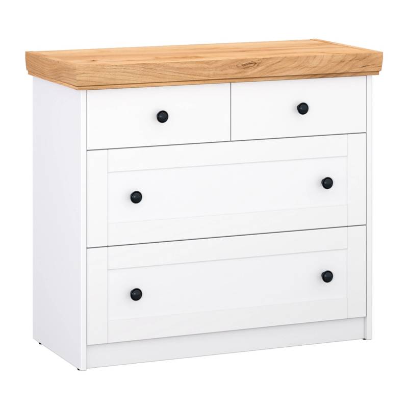 Homestyle4u Kommode Sideboard Eiche Matt Weiß Holz Massiv Schrank 92 cm 2228 Homestyle4u Kommode Sideboard Eiche Matt Weiß Holz Massiv Schrank 92 cm 2228 von Homestyle4u
