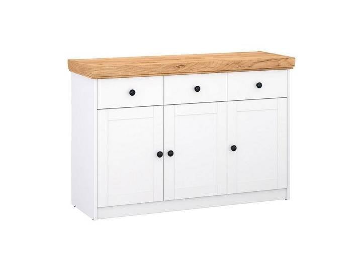 Homestyle4u Kommode Sideboard Weiß Eiche Anrichte Schrank Landhausstil, weiß von Homestyle4u