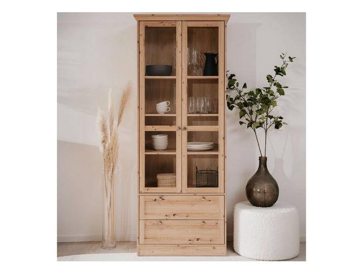 Homestyle4u Kommode Vitrine Highboard Wohnzimmerschrank Holz Eiche Mehrzweck Glas hoch, braun Homestyle4u Kommode Vitrine Highboard Wohnzimmerschrank Holz Eiche Mehrzweck Glas hoch, braun von Homestyle4u