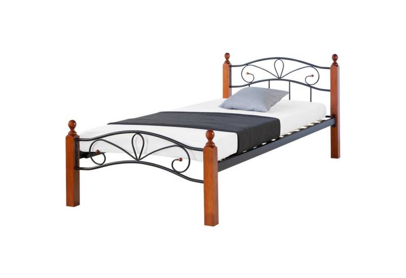 Homestyle4u Metallbett 90x200 Einzelbett Bett mit Kopfteil von Homestyle4u