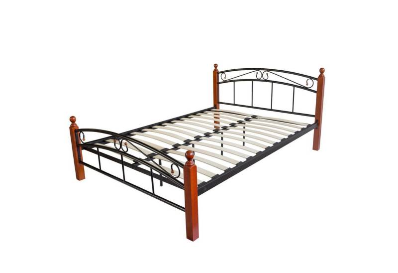 Homestyle4u Metallbett 160/180 x 200 Bettgestell Doppelbett Bettrahmen mit Lattenrost Schwarz von Homestyle4u