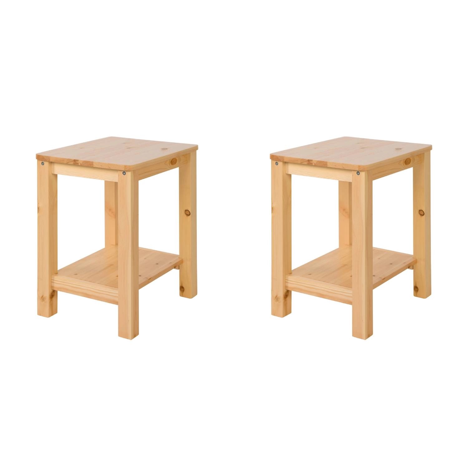 Homestyle4u Nachttisch 2er Set Holzhocker Hocker Holz Natur 2271 von Homestyle4u