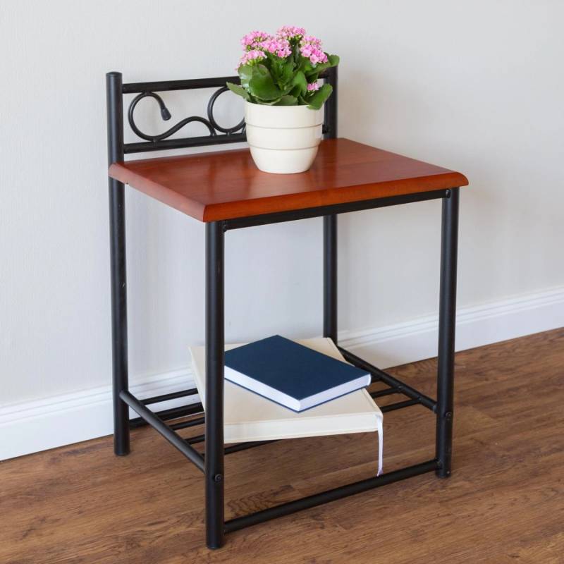 Homestyle4u Nachttisch Nachtkonsole Nachtschrank Metall Beistelltisch Schrank von Homestyle4u
