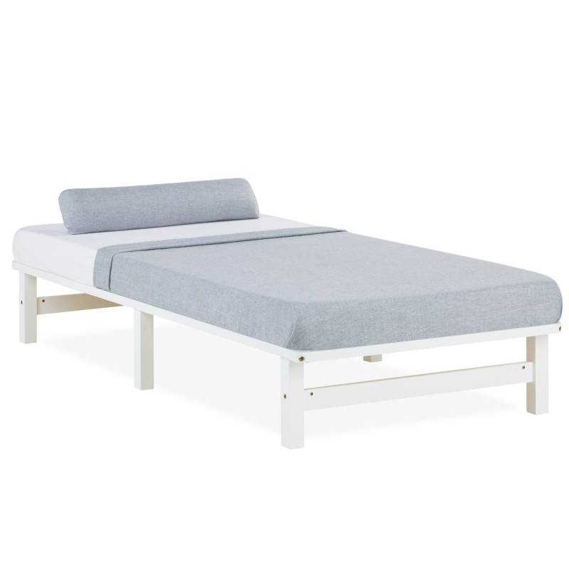 Homestyle4u Palettenbett 90 x 200 cm mit Lattenrost in Weiß 1965 von Homestyle4u