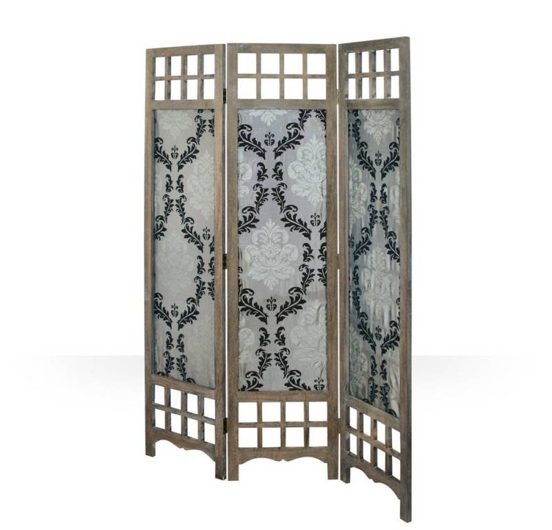 Homestyle4u Paravent Raumteiler Holz Trennwand Braun Grau Sichtschutz Indoor faltbar (3-teilig) von Homestyle4u