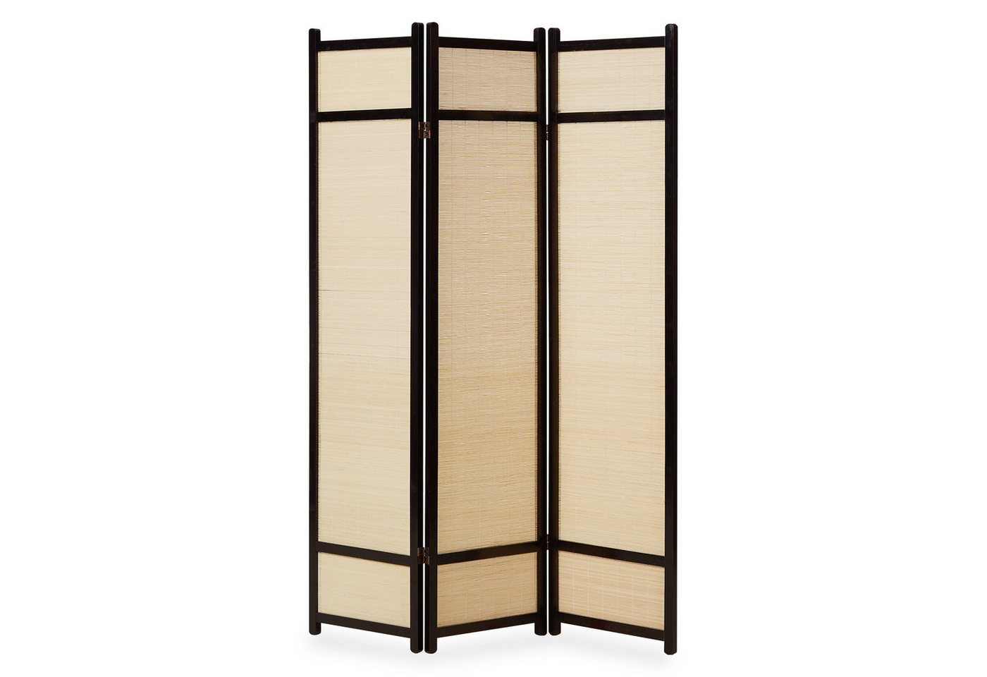 Homestyle4u Paravent Holz Paravent Raumteiler Trennwand Bambus schwarz Spanische Wand Sicht, 3-teilig von Homestyle4u
