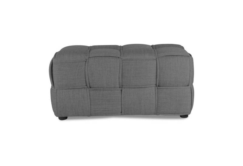 Homestyle4u Polsterbank Sitzhocker Grau 2-Sitzer Sitzwürfel Hocker Stoff Flechtmuster Polster (Set, 2x Hocker, 2-St), Flechtmuster, B/H/T 86x40x43 cm Wohinzimmer von Homestyle4u