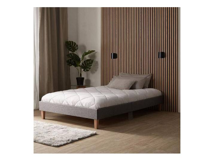 Homestyle4u Polsterbett 120x200 Doppelbett Grau Bett ohne Kopfteil (Set, Bettgestell mit Lattenrost und Matratze, Set von Homestyle4u
