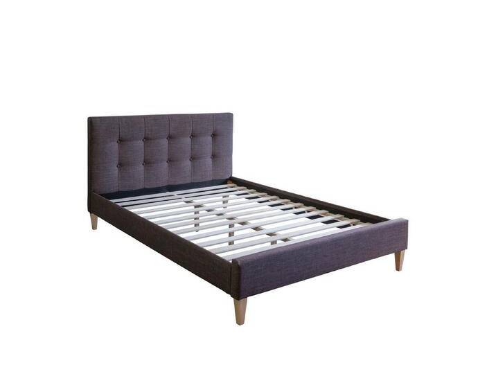 Homestyle4u Polsterbett 140/160/180 x 200 cm Doppelbett Stoffbett Kopfteil Bettgestell modern (Set, Braun mit Lattenrost), braun, Braun von Homestyle4u