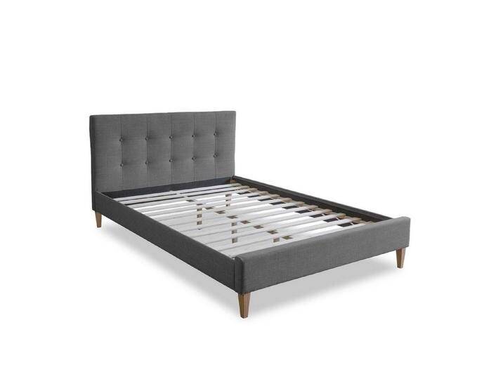 Homestyle4u Polsterbett 140/160/180 x 200 cm Doppelbett Stoffbett Kopfteil Bettgestell modern (Set, Grau mit Lattenrost, Grau mit Lattenrost), grau von Homestyle4u