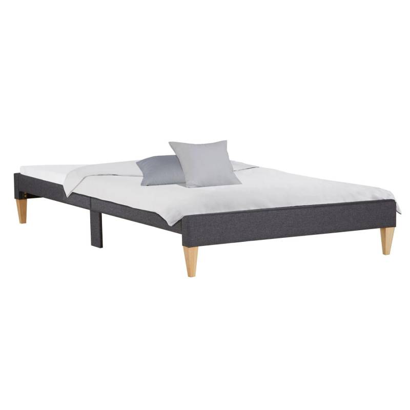 Homestyle4u Polsterbett 90x200 mit Lattenrost und Matratze in Grau 2630 von Homestyle4u