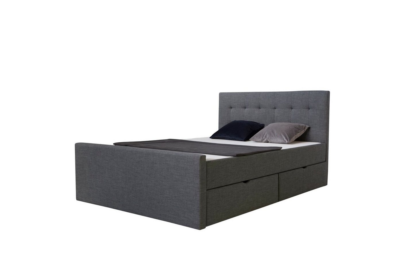 Homestyle4u Polsterbett Doppelbett 90/120/140/160/180 x 200 cm Bettgestell anthrazit (inkl. Bettkästen) von Homestyle4u