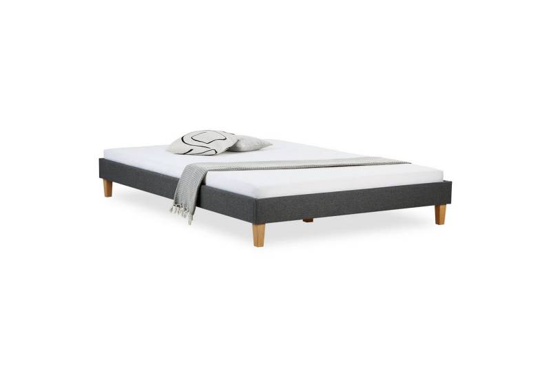 Homestyle4u Polsterbett inkl. Lattenrost 90/120/140/160/180 x 200 cm grau von Homestyle4u