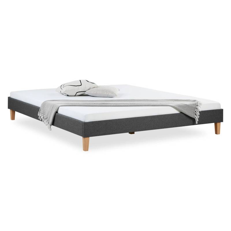 Homestyle4u Polsterbett mit Lattenrost 180x200 cm in Grau 1981 von Homestyle4u