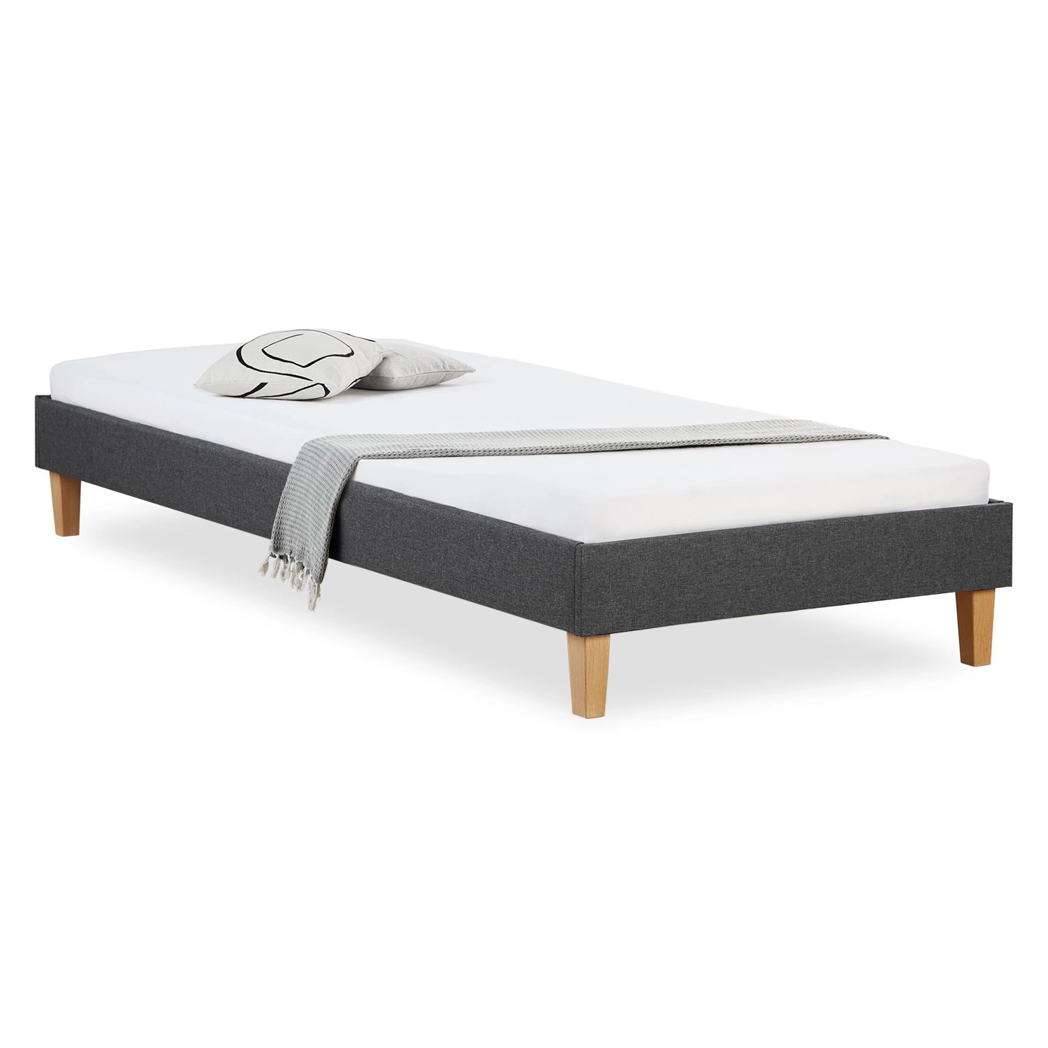 Homestyle4u Polsterbett mit Matratze 90x200 Grau Homestyle4u Polsterbett mit Matratze 90x200 Grau von Homestyle4u
