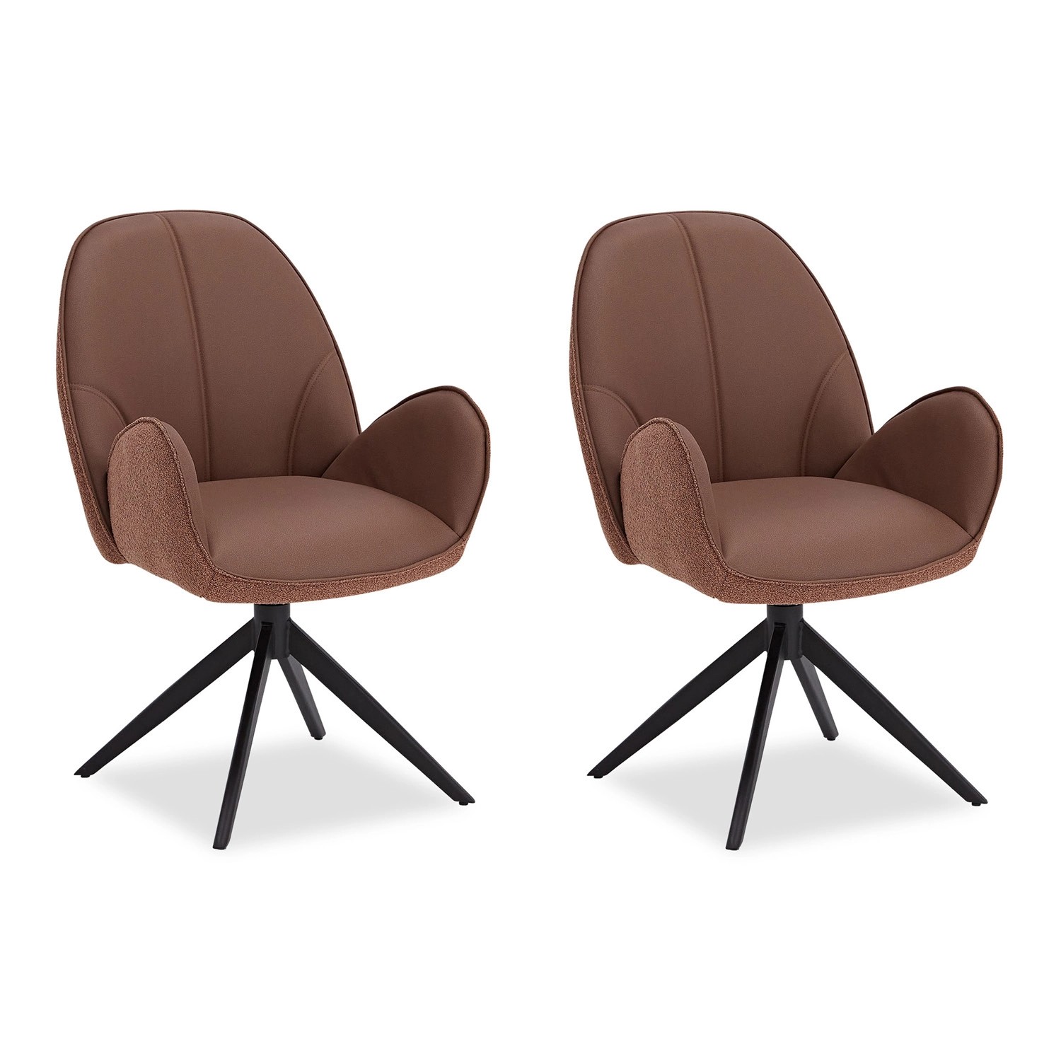 Homestyle4u Polsterstuhl 2er Set Bouclé Leder Braun Drehbar 3069 Homestyle4u Polsterstuhl 2er Set Bouclé Leder Braun Drehbar 3069 von Homestyle4u