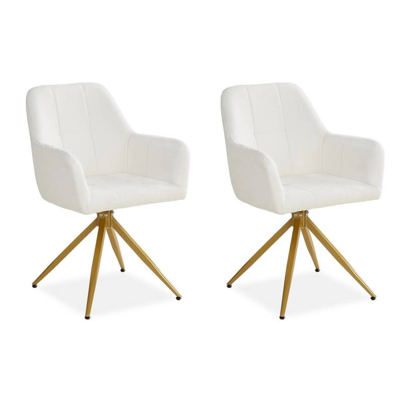 Homestyle4u Polsterstuhl Drehbar 2er Set in Beige 2730 von Homestyle4u