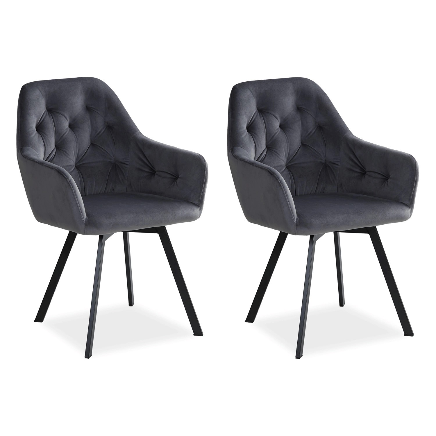 Homestyle4u Polsterstuhl Drehbar 2er Set in Grau 2351 Homestyle4u Polsterstuhl Drehbar 2er Set in Grau 2351 von Homestyle4u