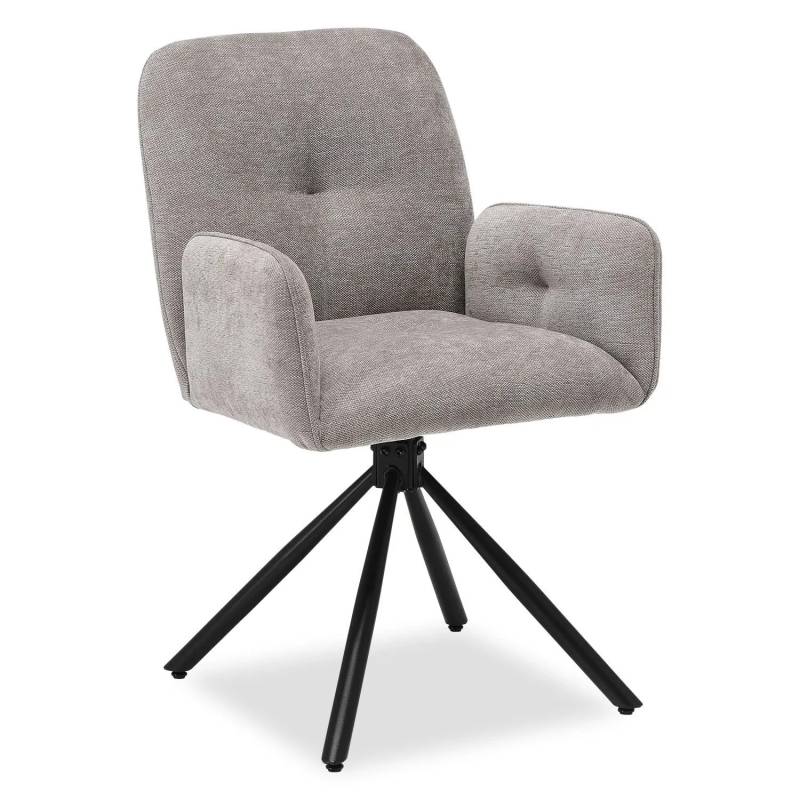 Homestyle4u Polsterstuhl Drehbar Grau Esszimmerstuhl 3082 von Homestyle4u