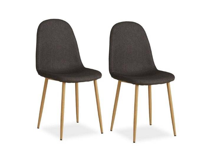 Homestyle4u Polsterstuhl Esszimmerstuhl Küche Leinen Grau Beige pflegeleicht modern Esszimmer (2er Set), grau, 2 Stühle von Homestyle4u