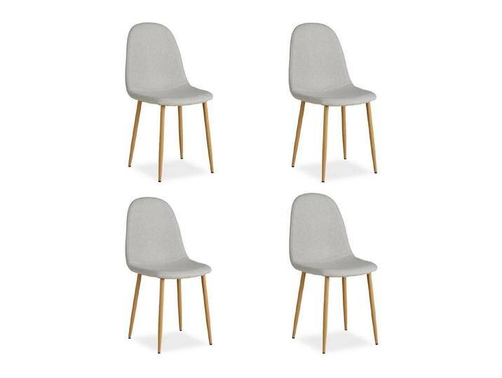 Homestyle4u Polsterstuhl Esszimmerstuhl Küche Leinen Grau Beige pflegeleicht modern Esszimmer (4er Set, 4 Stühle, 4 St), Leinen, Essstuhl, grau, Grau von Homestyle4u