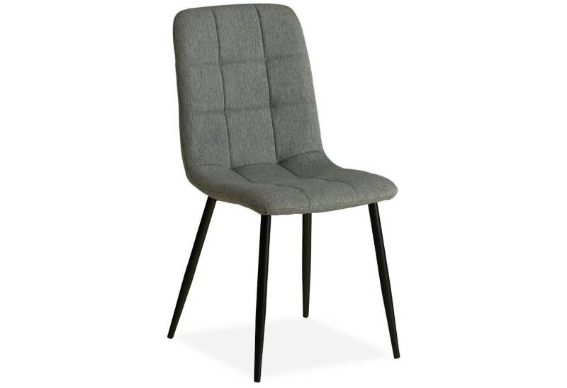 Homestyle4u Polsterstuhl Küchenstuhl modern Esszimmer Grau Beige gesteppt weich Esstisch (1 Stuhl, 1 St), Leinenstoff, Essstuhl von Homestyle4u