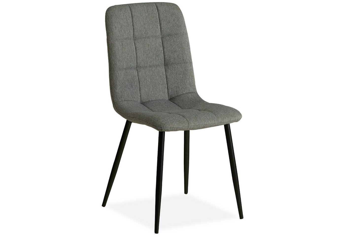 Homestyle4u Polsterstuhl Küchenstuhl modern Esszimmer Grau gesteppt weich Esstisch (1 St), Leinenstoff, Essstuhl, Metall pulverbeschichtet von Homestyle4u