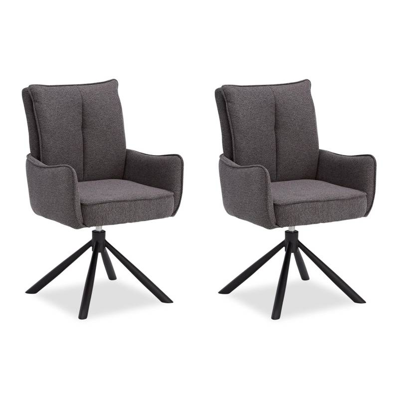 Homestyle4u Polsterstuhl Stoff Anthrazit Drehbar 2er Set 3066 von Homestyle4u